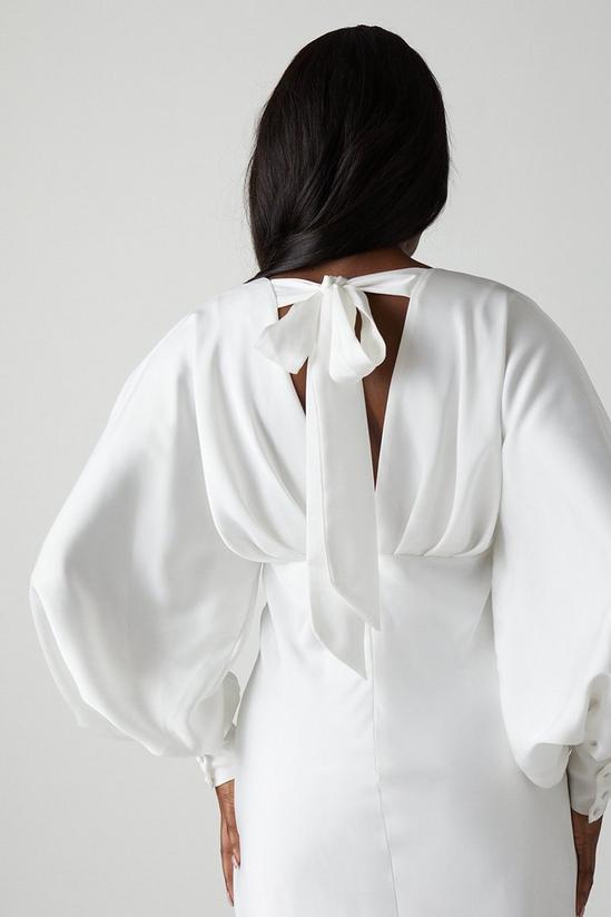 Coast Blouson Sleeve Satin Tie Back Wedding Dress 4
