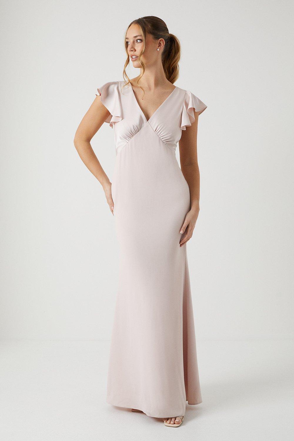 Angel sleeve bridesmaid outlet dress