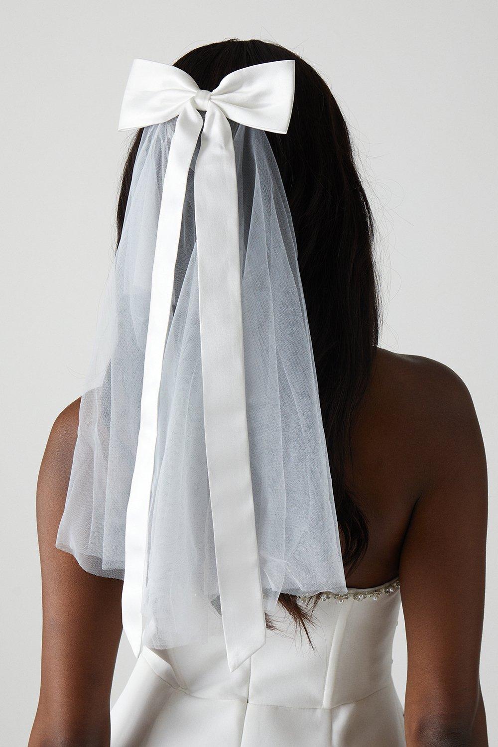 Mini Bow Bridal Veil - Ivory
