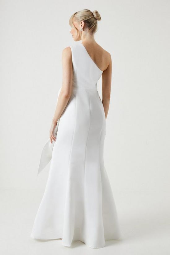 Coast Structured Satin Statement Bow One Shoulder Bridal Dress 3