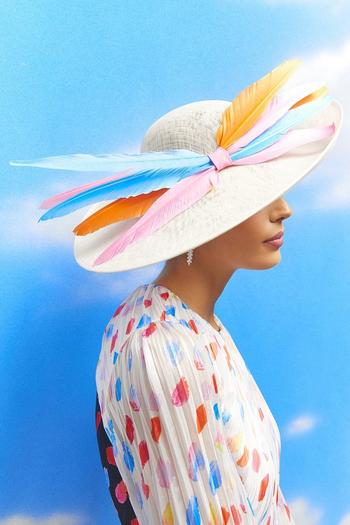 Related Product Lisa Tan Feather Detail Wide Brim Hat