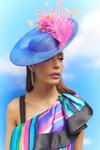 Coast Lisa Tan Contrast Feather Detail Side Facing Hat thumbnail 1