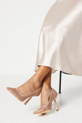 Buy Coast Tess Diamante Court Shoes In Rose Gold