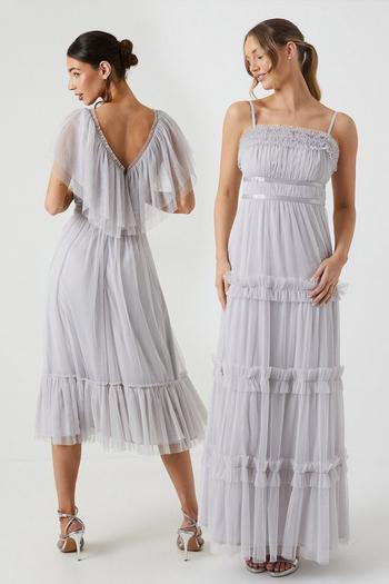 Related Product Frill And Ribbon Detail Tiered Bridesmaids Dress