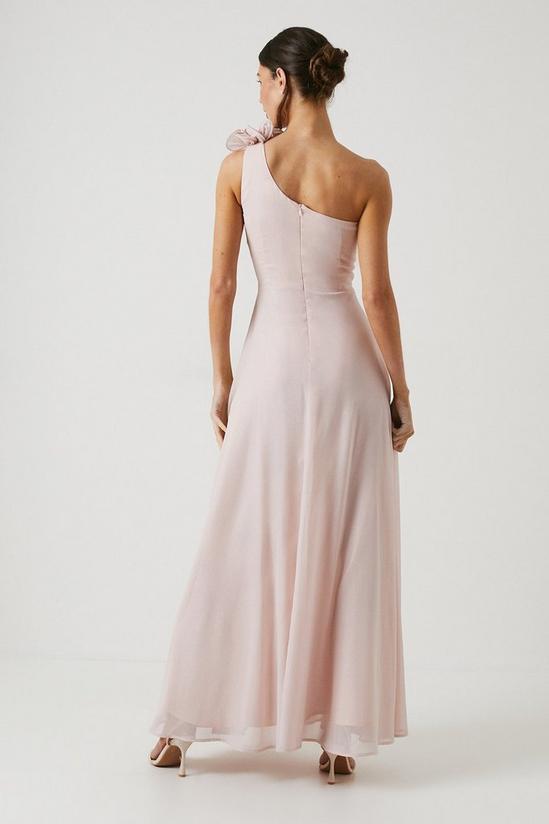 Coast Shimmer Chiffon Corsage One Shoulder Bridesmaids Dress 3
