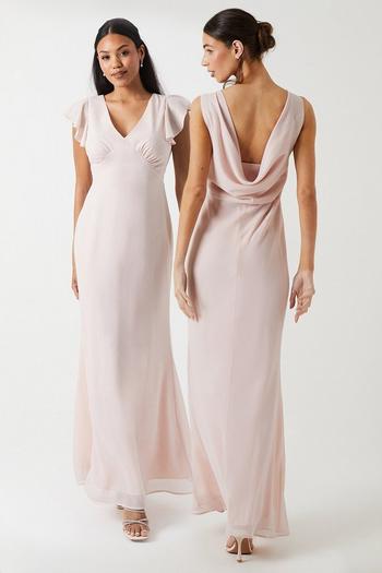 Related Product Shimmer Chiffon Cowl Back Bridesmaids Maxi Dress