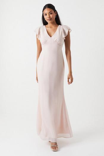 Related Product Shimmer Chiffon Angel Sleeve Bridesmaids Maxi Dress