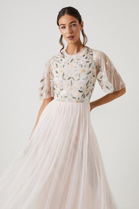 Coast Wildflower Embroidered Top Mesh Skirt Bridesmaids Dress 2