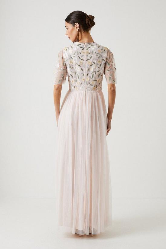 Coast Wildflower Embroidered Top Mesh Skirt Bridesmaids Dress 3