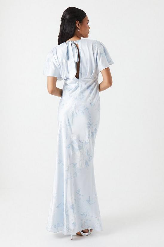 Coast Printed Batwing Sleeve Satin Bridesmaids Maxi Dress 4