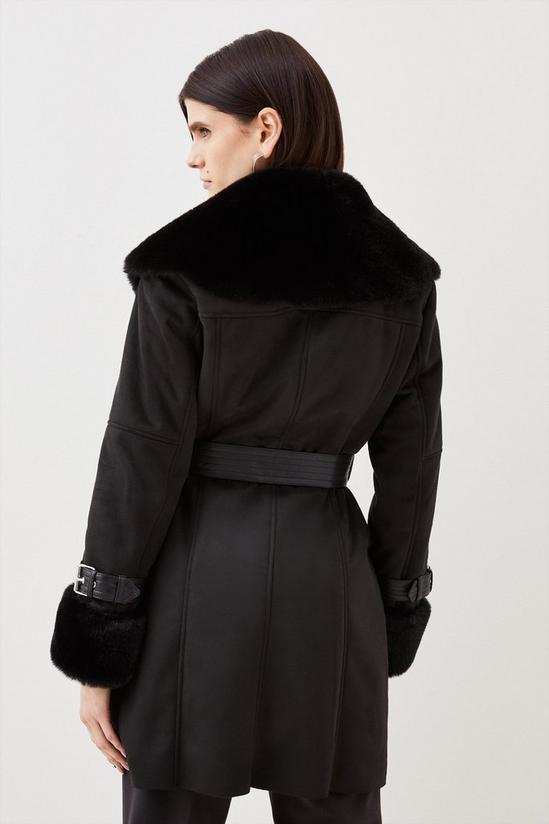 Buy Black Quilted Faux Fur Cuff Short Coat 14, Coats