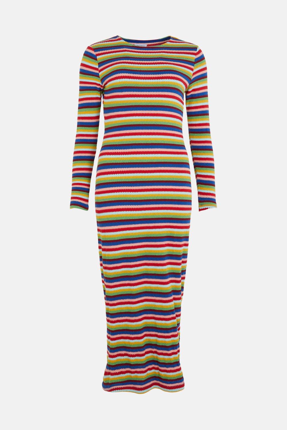 Warehouse rainbow best sale stripe dress