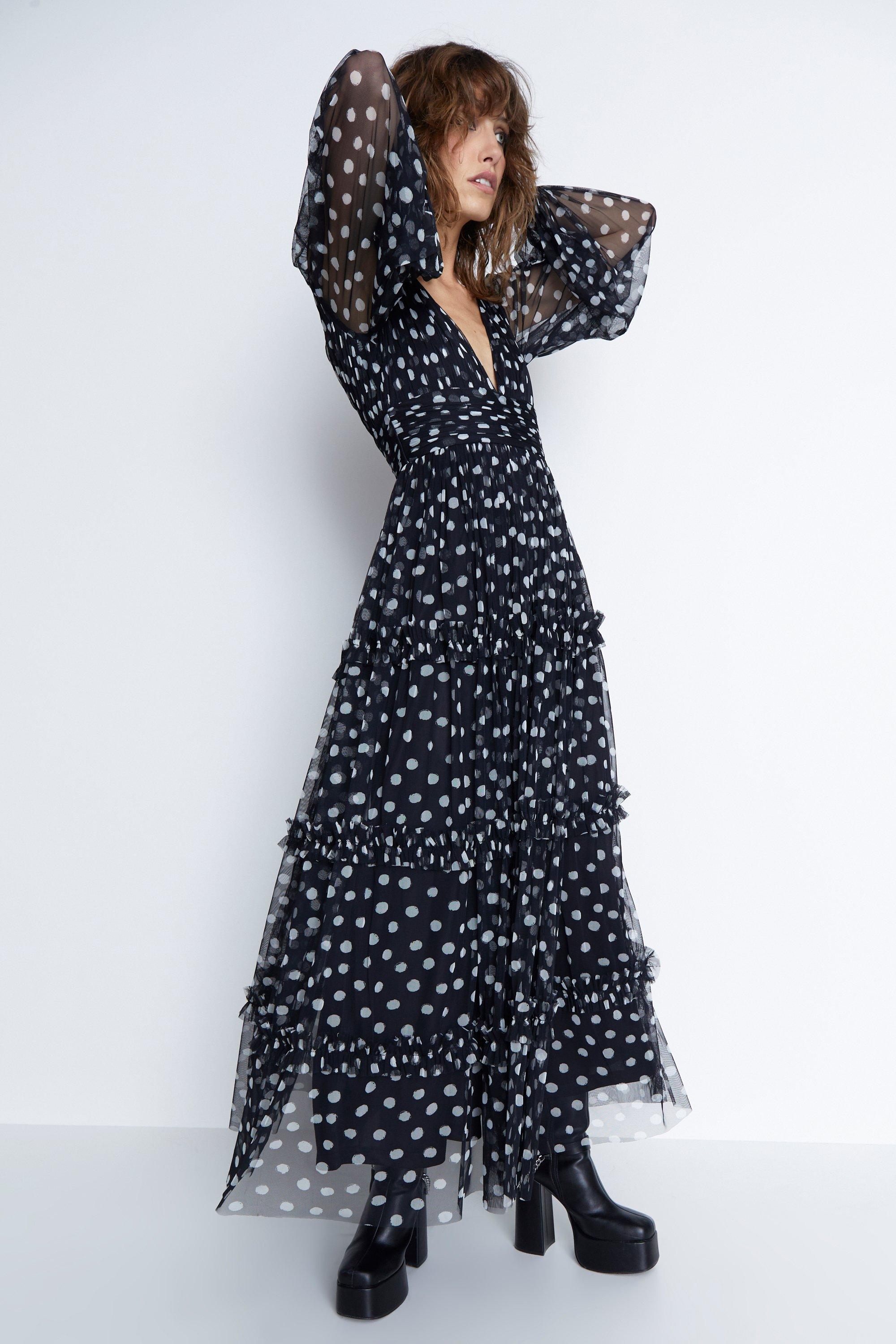 Spot tiered shop maxi dress