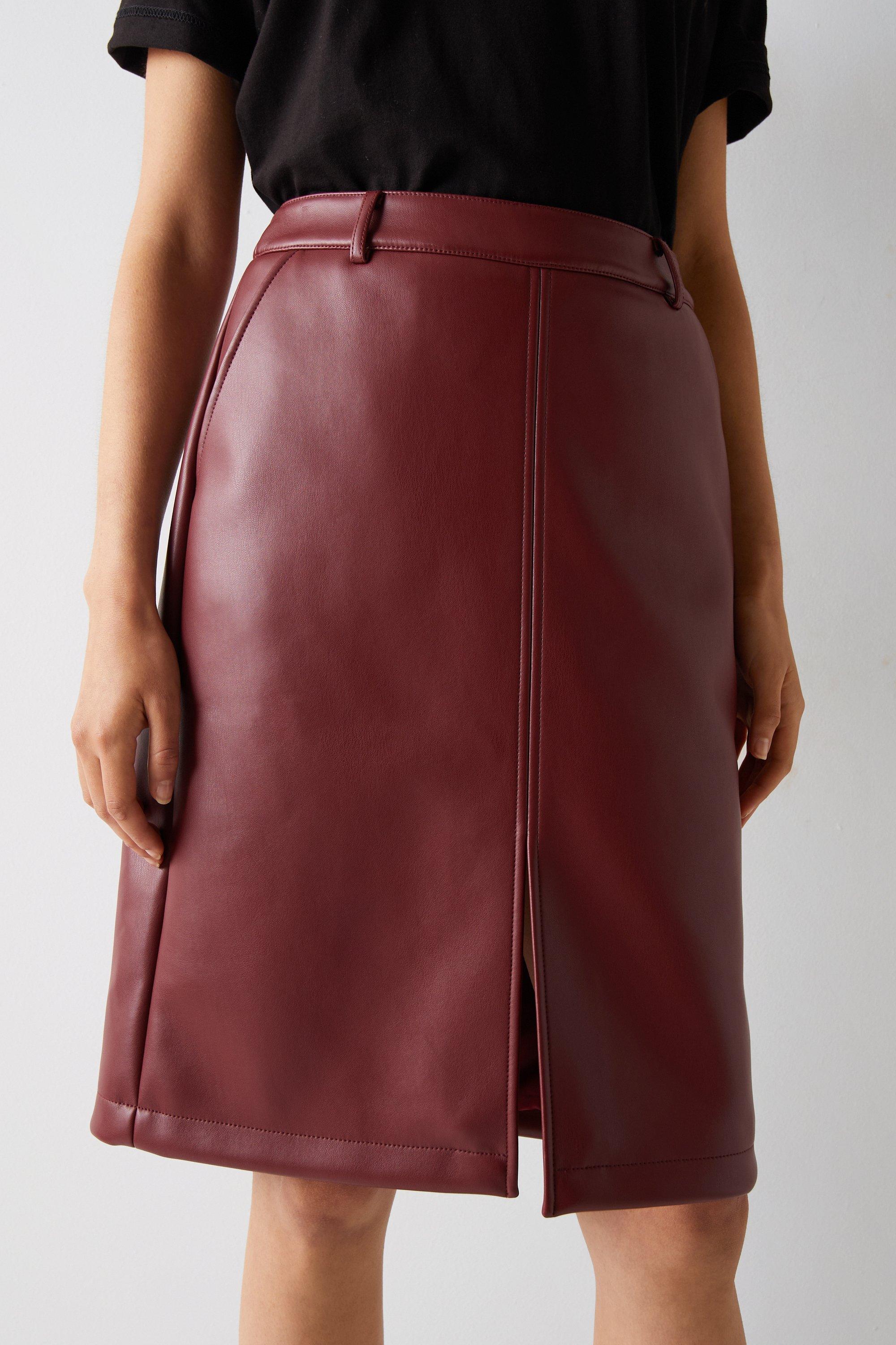 Oxblood red pencil skirt best sale