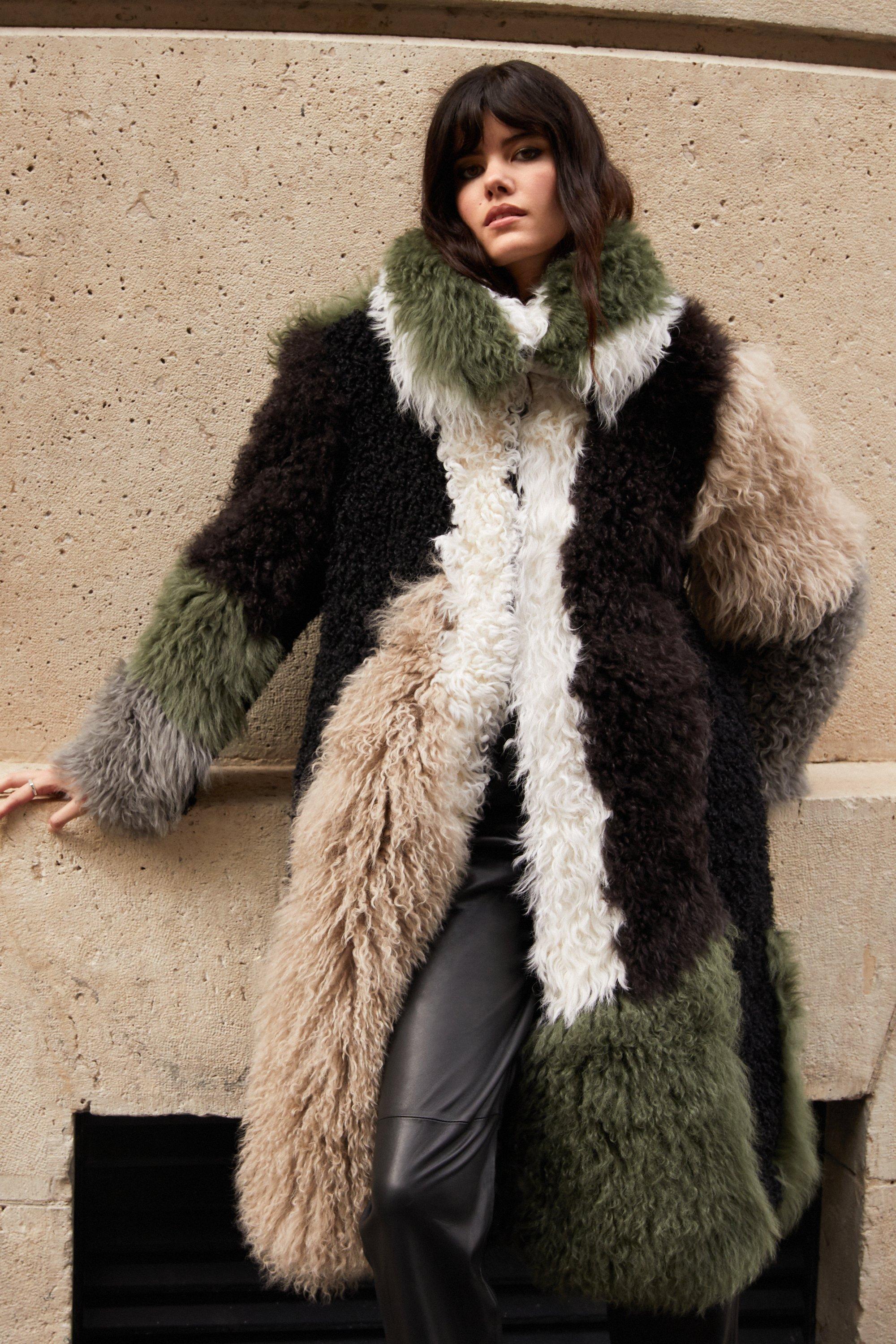 Warehouse maxi sale faux fur coat