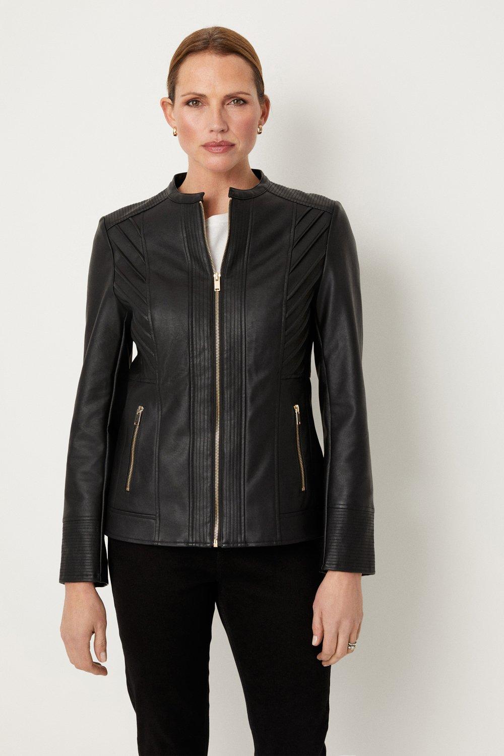 Wallis black shop faux leather jacket