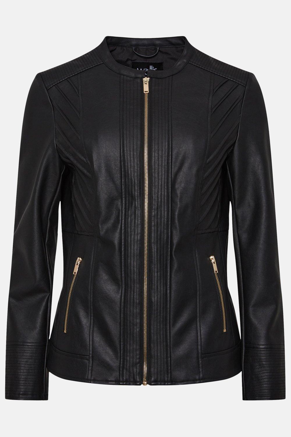 Wallis faux 2025 leather jacket