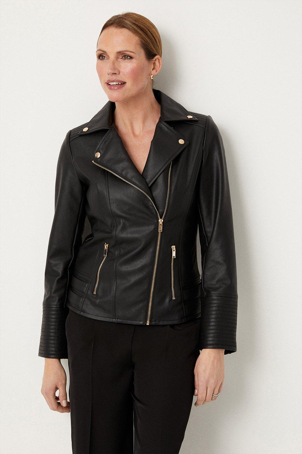 Wallis faux 2024 leather jacket