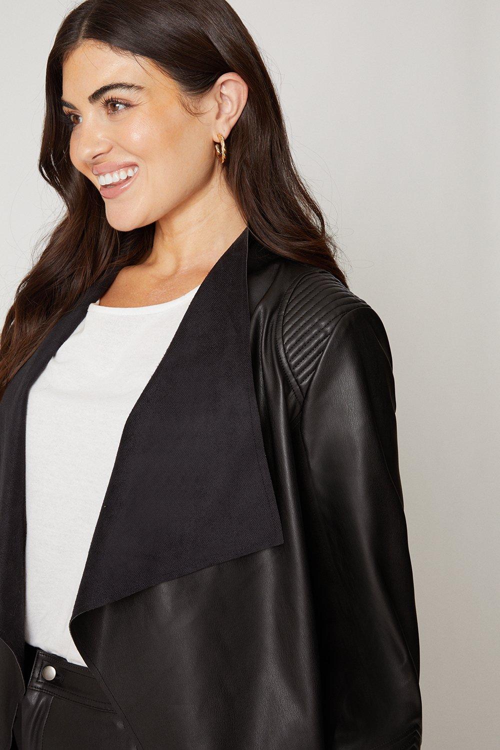 Leather waterfall jacket on sale uk