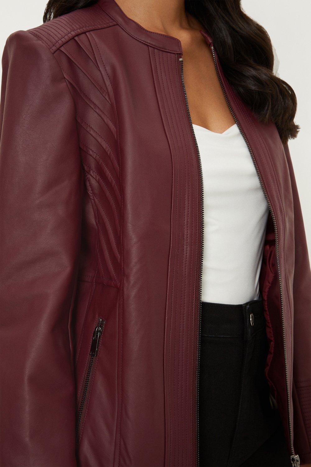 Wallis petite faux outlet leather jacket