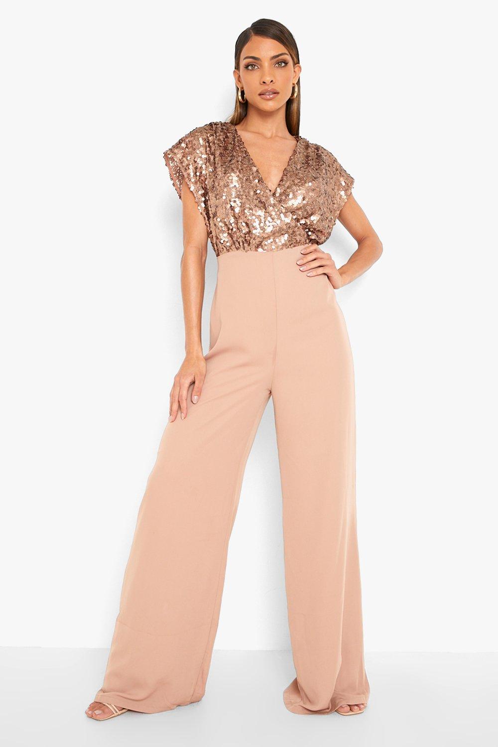 Boohoo sequin cheap jumpsuit