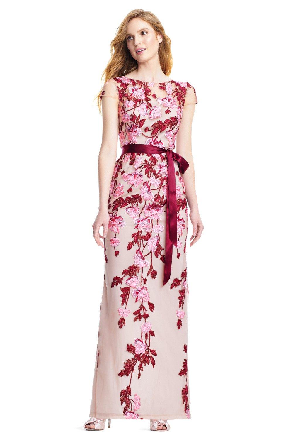 Dresses Cascading Floral Colmn Gwn Adrianna Papell