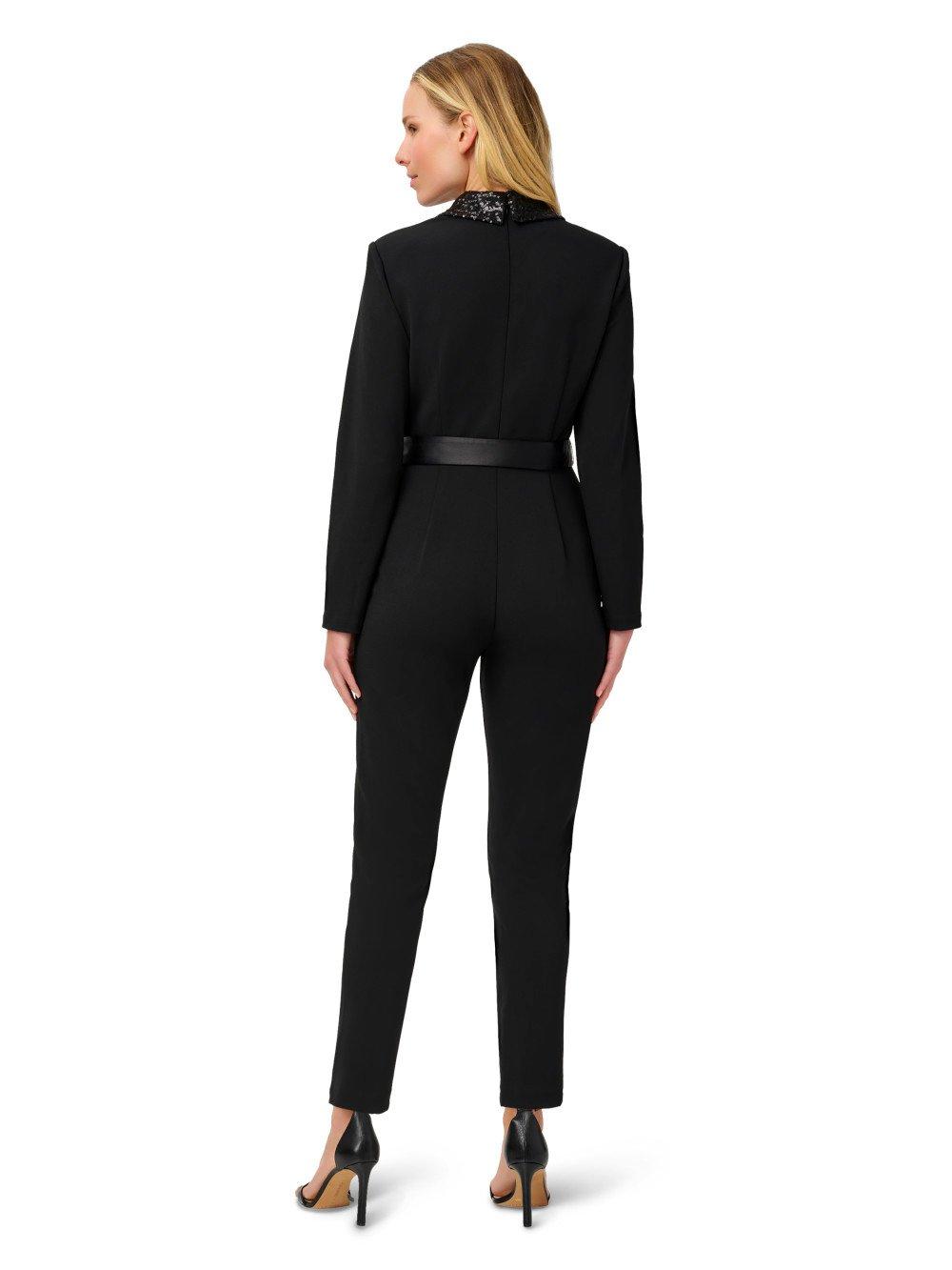 Jumpsuits Knit Crepe Tuxedo Jumpsuit Adrianna Papell