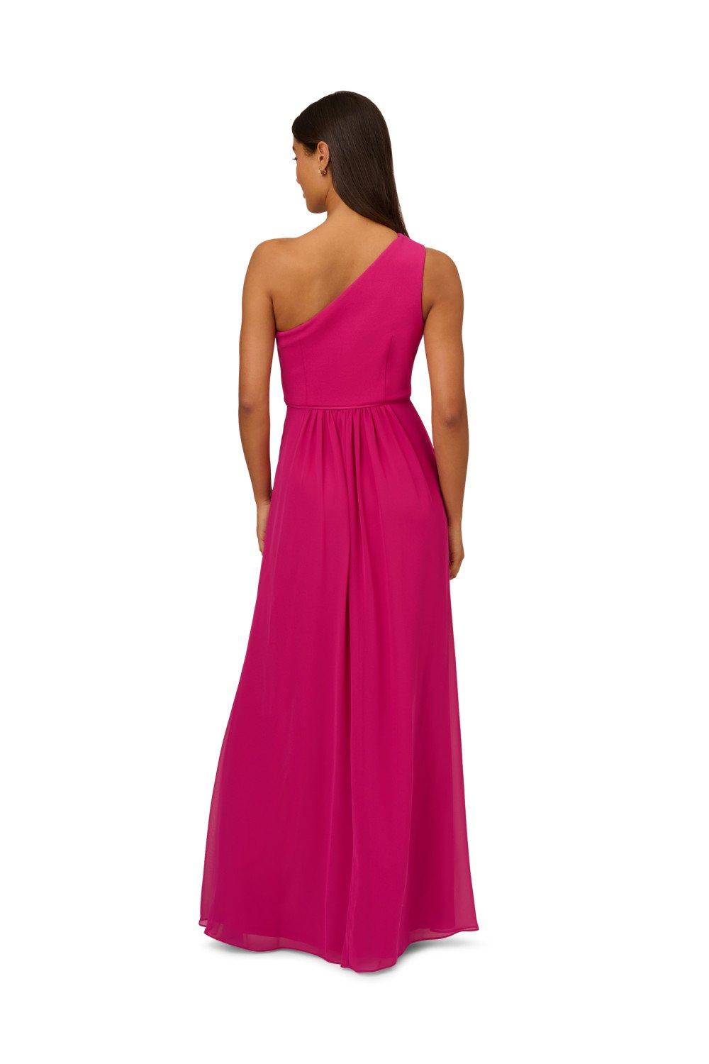 Dresses One Shoulder Chiffon Gown Adrianna Papell