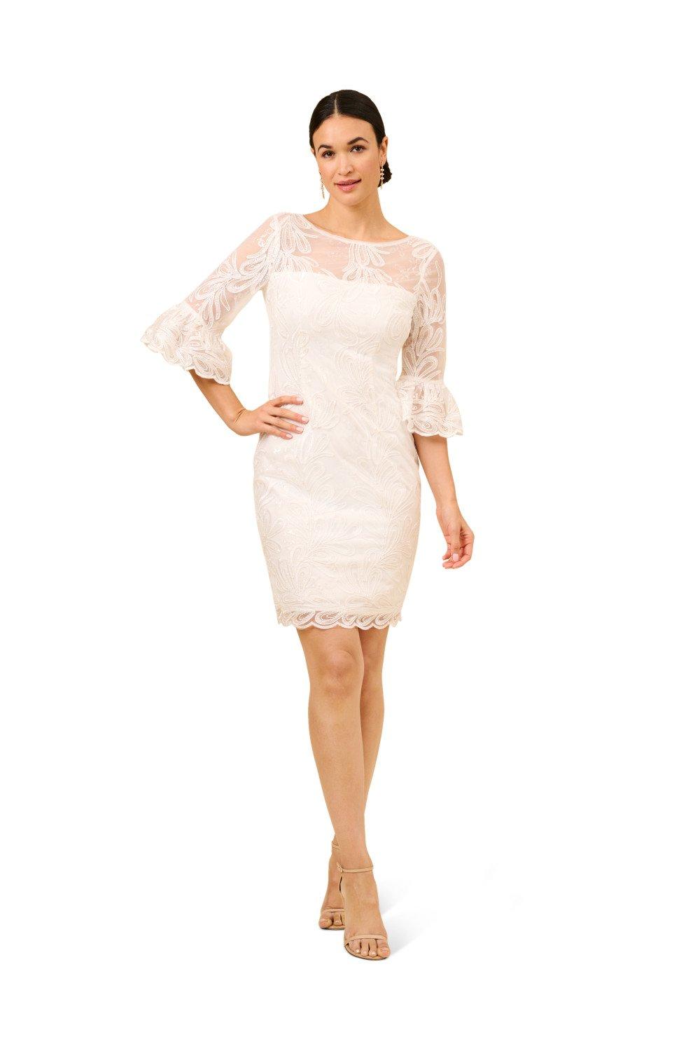 Dresses Ribbon Embroidery Sheath Dress Adrianna Papell