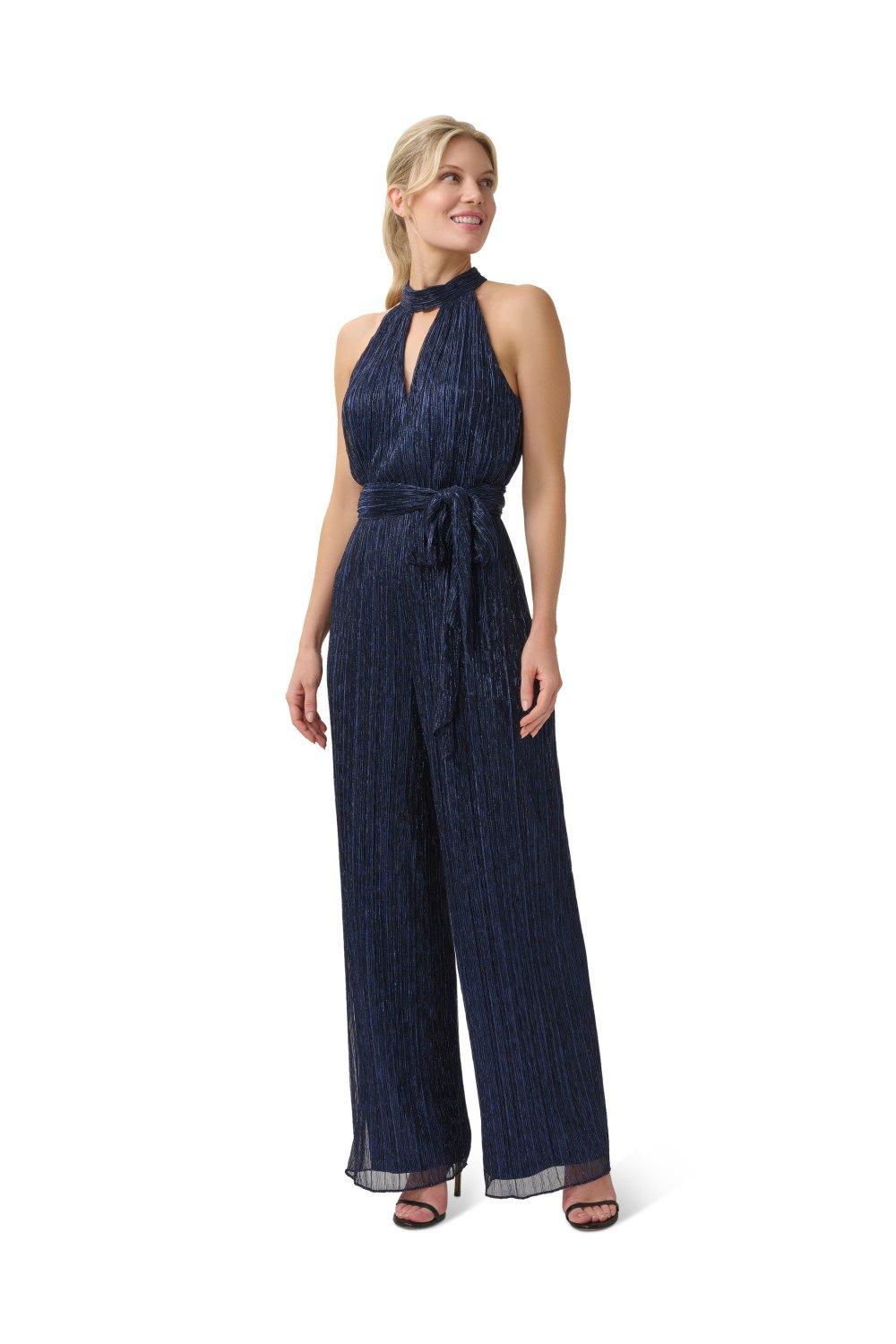 Jumpsuits Metallic Crinkle Jumpsuit Adrianna Papell