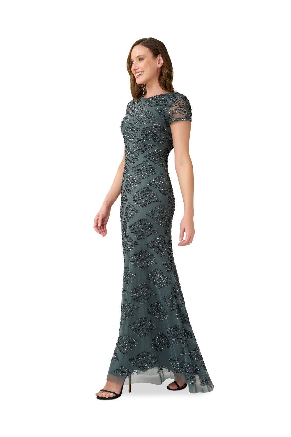 Dresses Beaded Cowl Back Gown Adrianna Papell