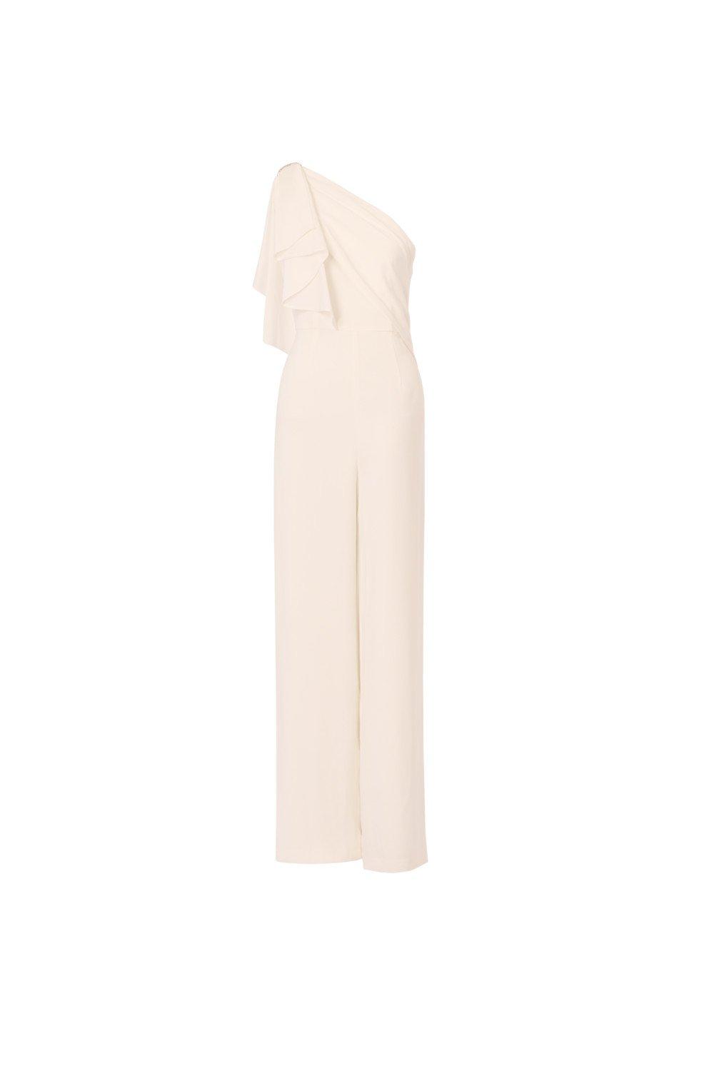 Satin Crepe Draped Jumpsuit