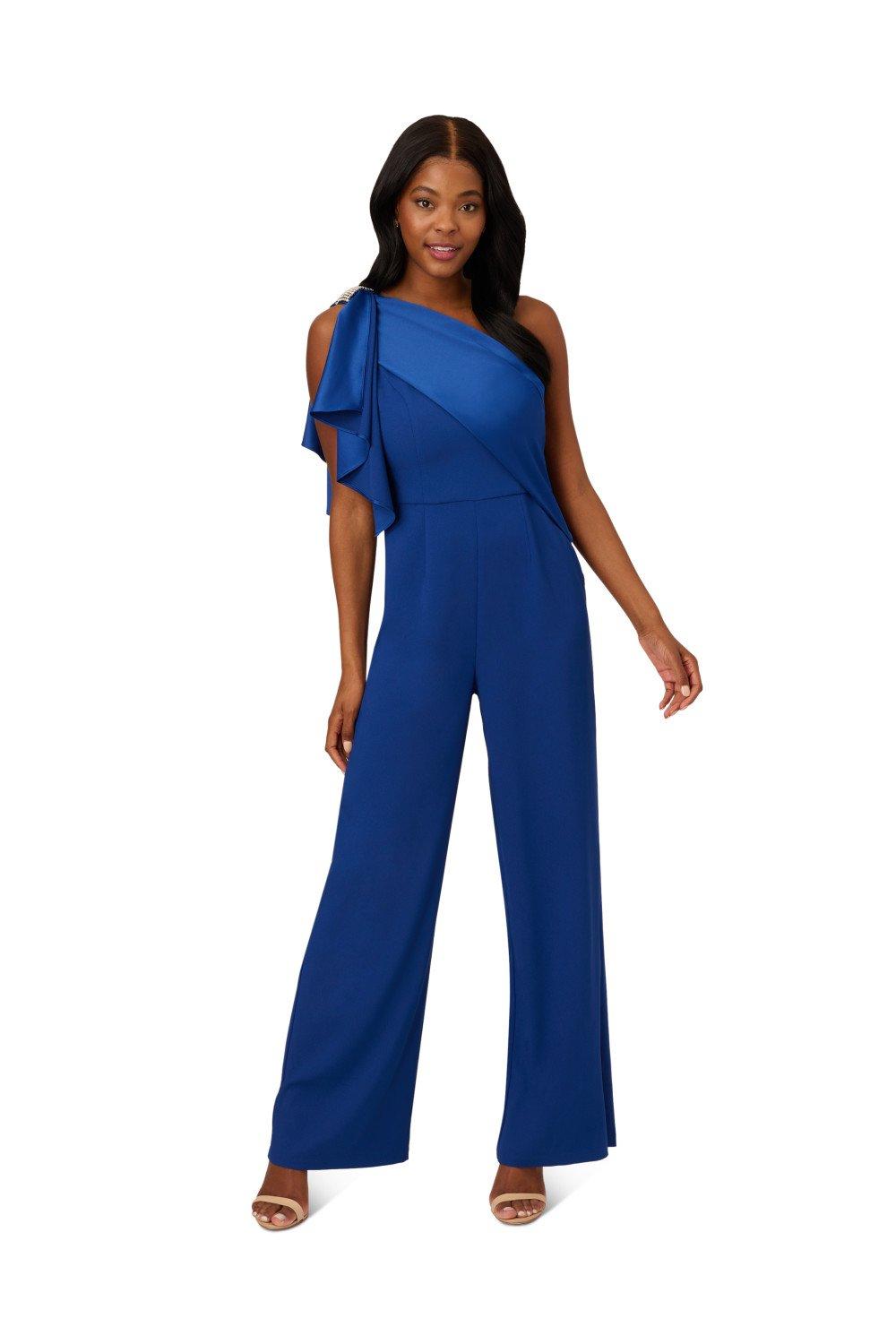 Jumpsuits Satin Crepe Draped Jumpsuit Adrianna Papell