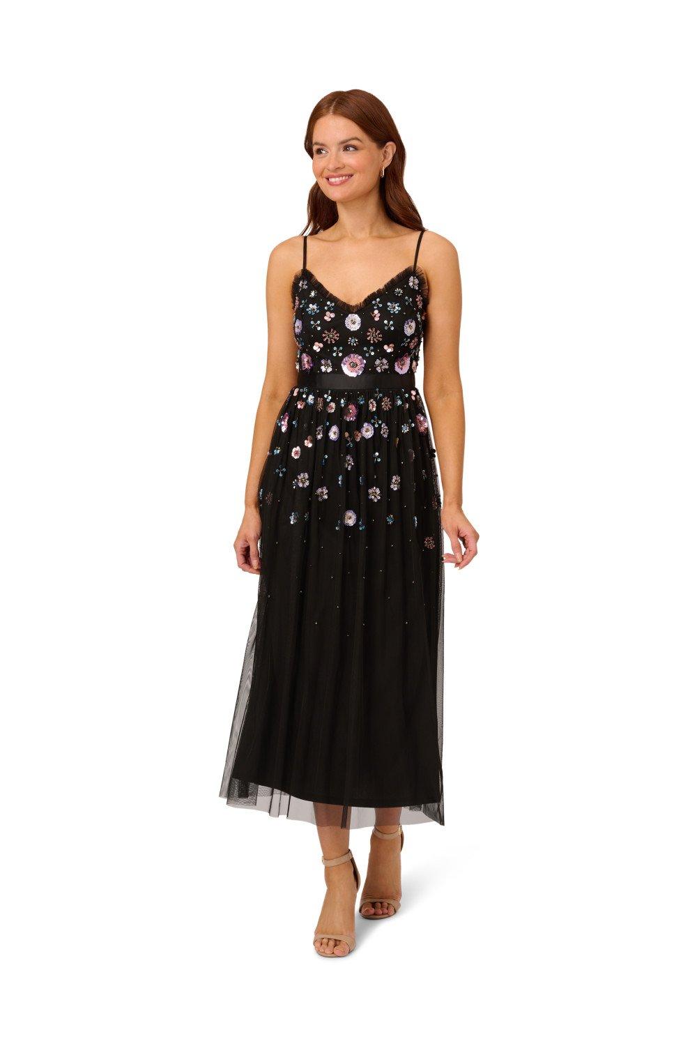 Dresses Multi Floral Beaded Dress Adrianna Papell