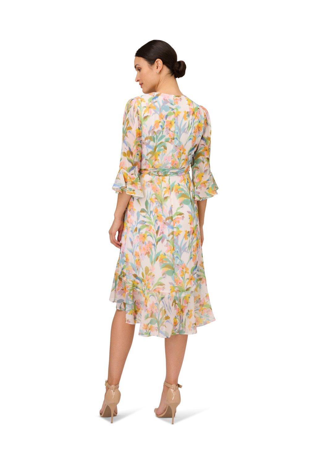 Dresses Floral Faux Wrap Dress Adrianna Papell