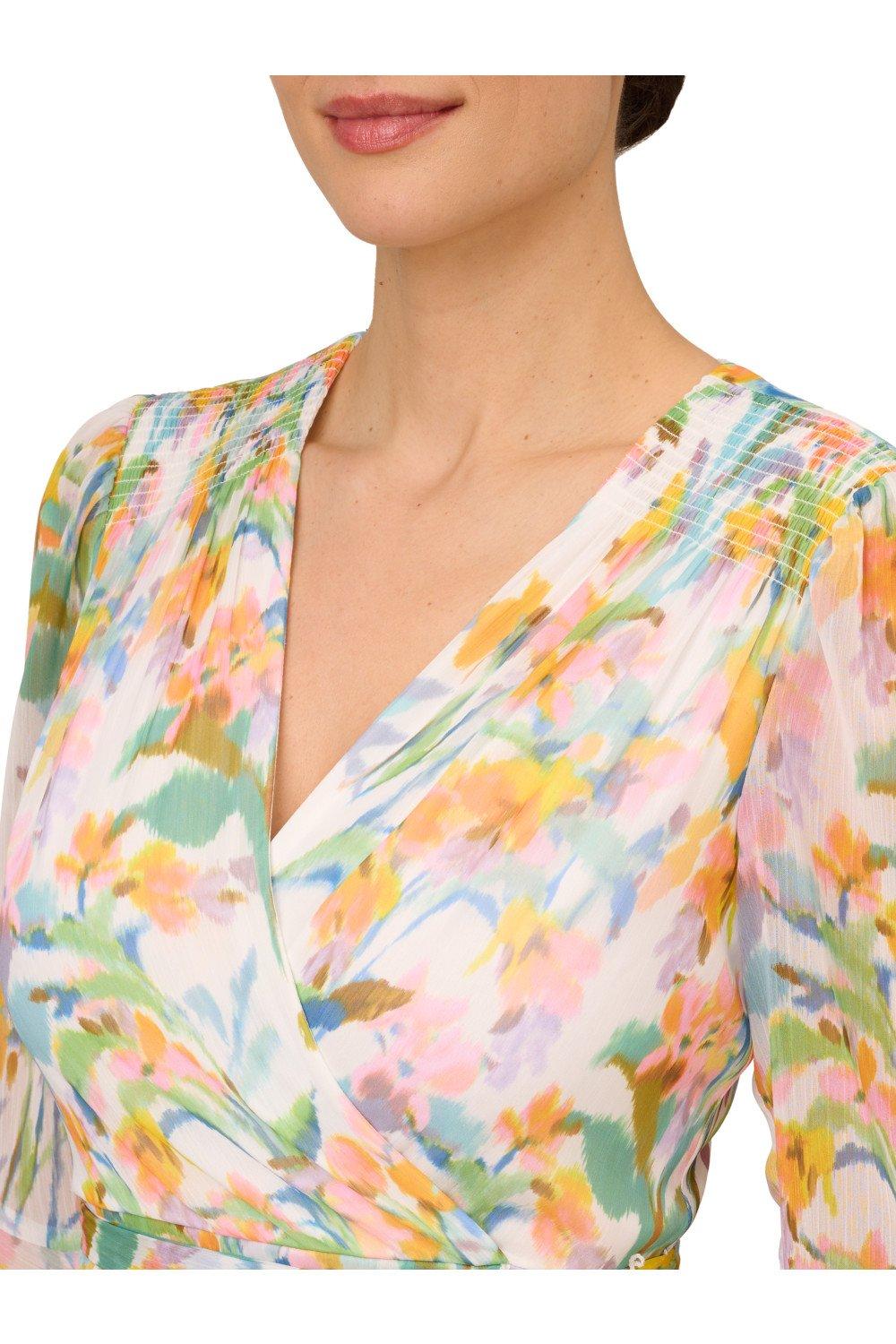 Dresses Floral Faux Wrap Dress Adrianna Papell