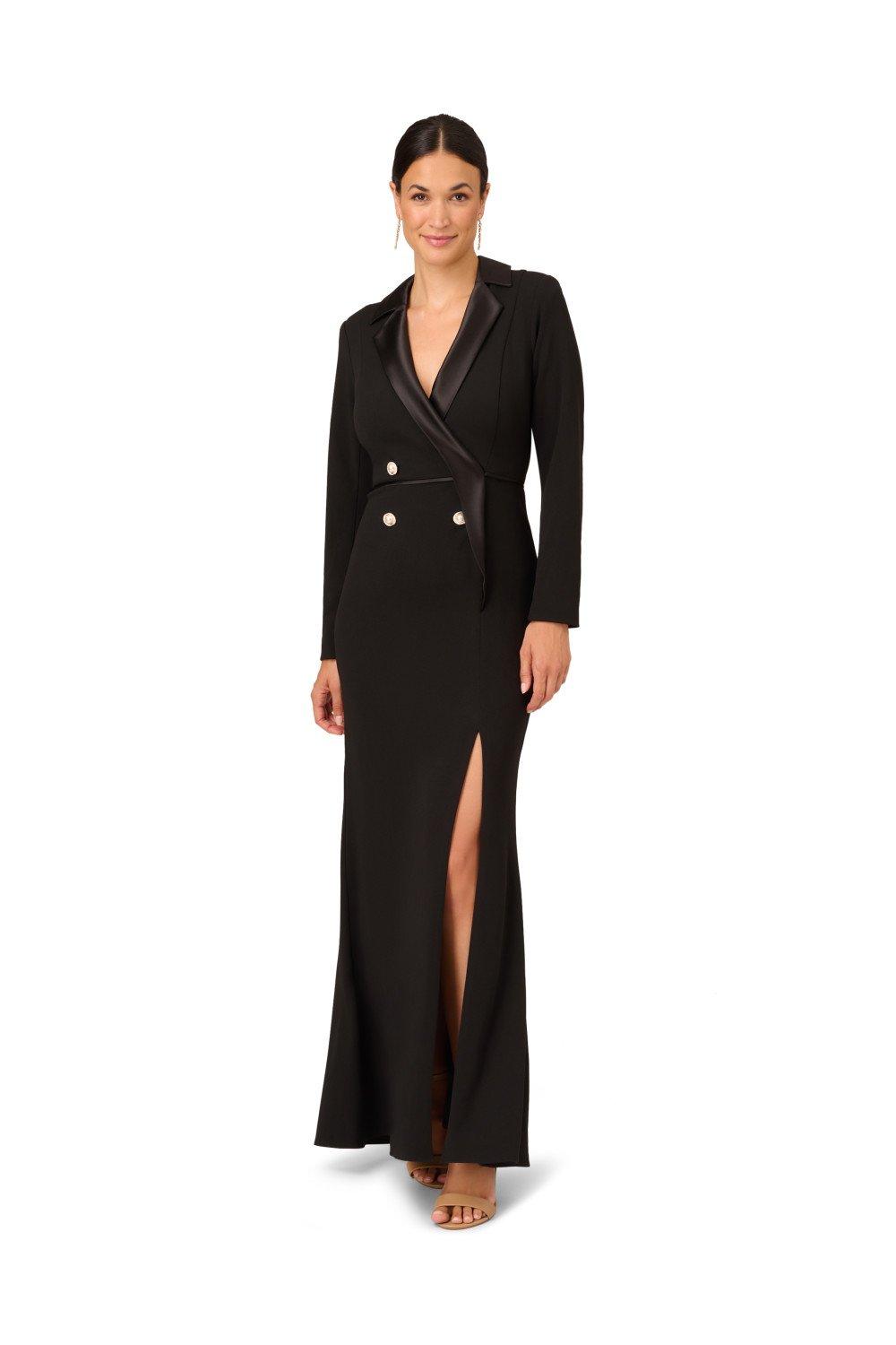 Dresses Tuxedo Gown With Jewel Buttons Adrianna Papell