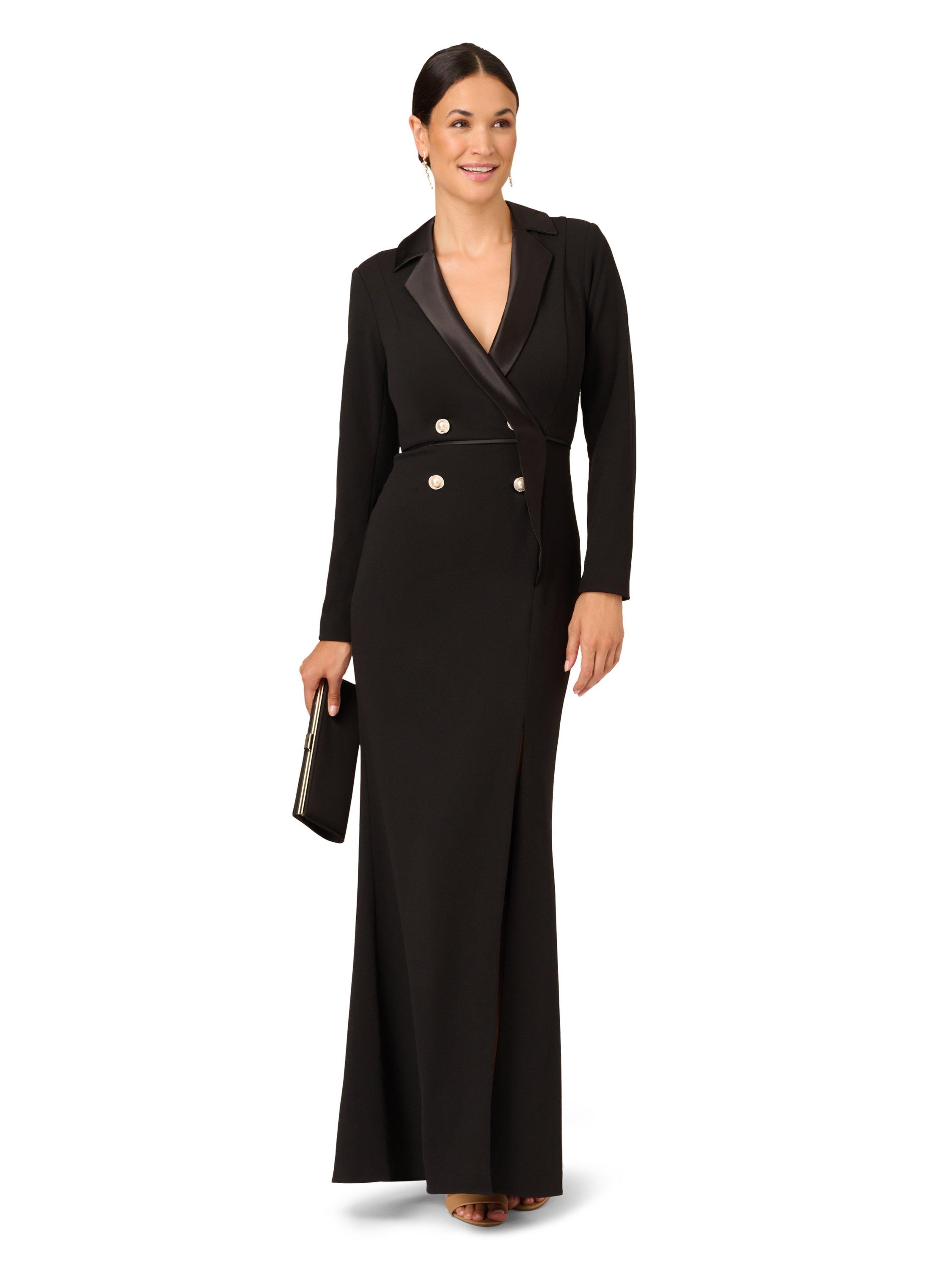 Dresses Tuxedo Gown With Jewel Buttons Adrianna Papell