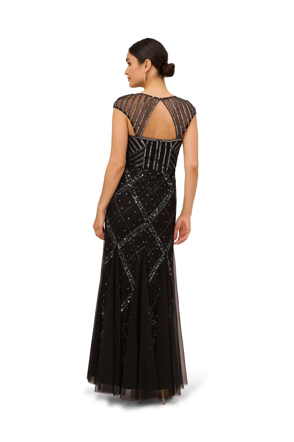 Dresses Beaded Cap Sleeve Gown Papell Studio