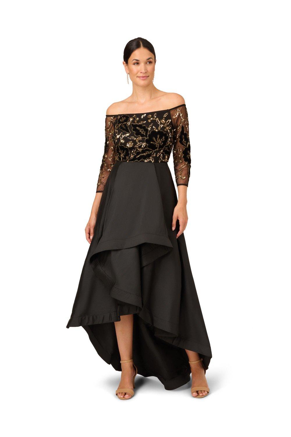 Dresses Beaded Taffeta Gown Adrianna Papell