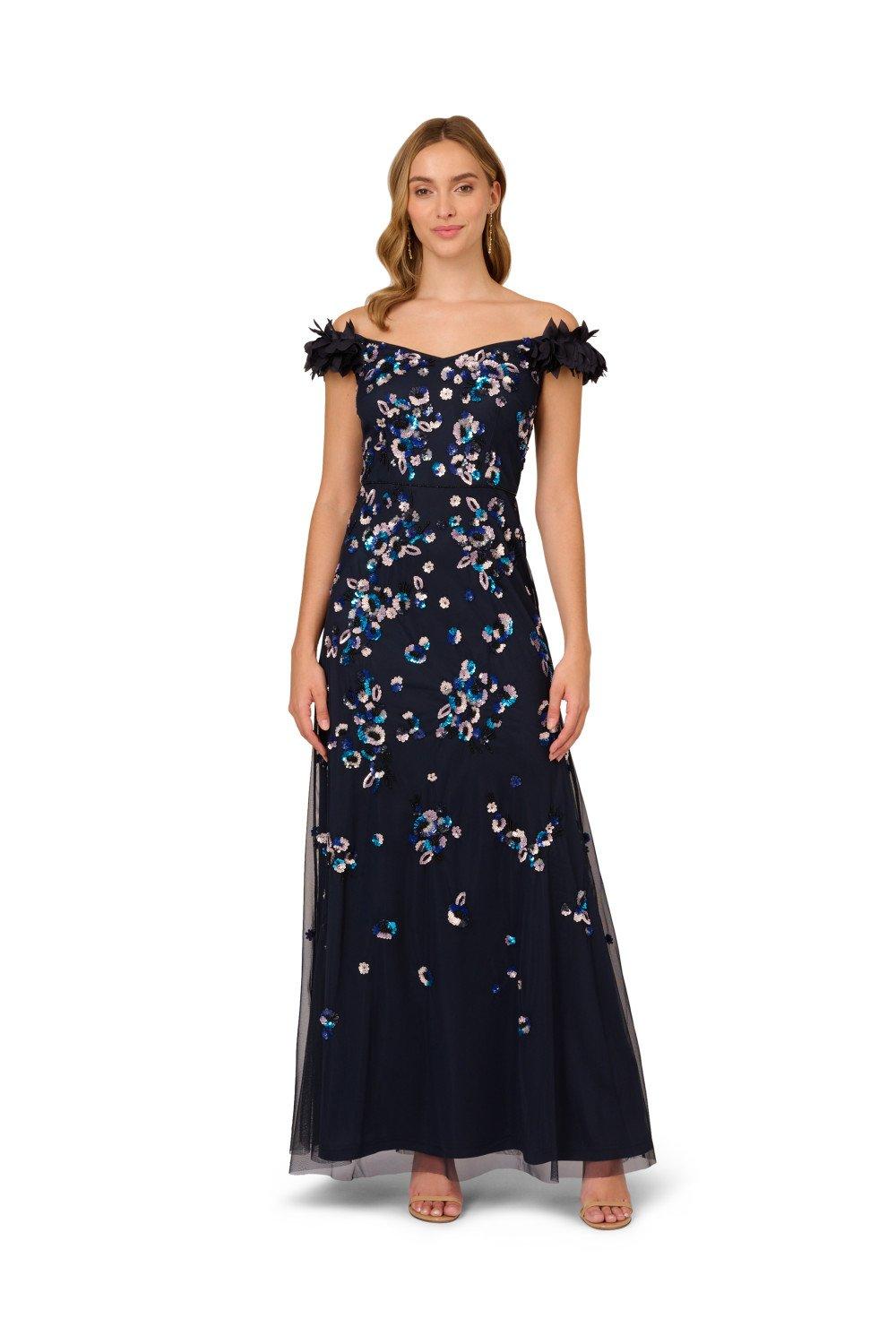 Adrianna papell off 2024 the shoulder gown