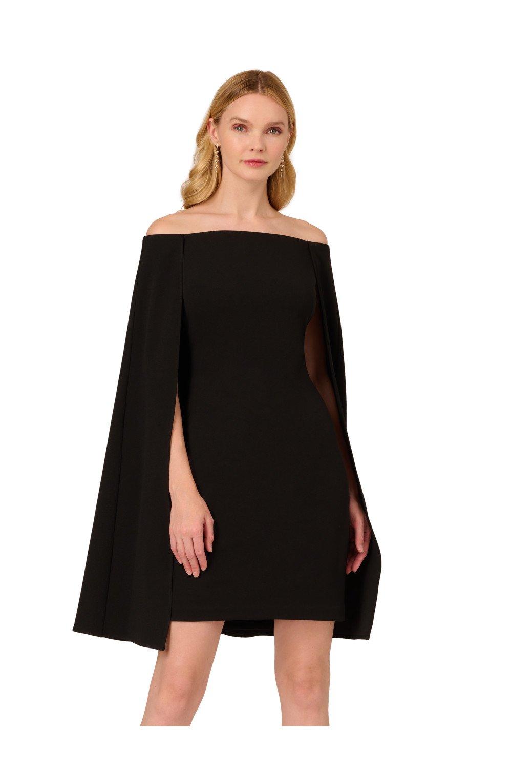 Dresses Off Shoulder Cape Dress Adrianna Papell