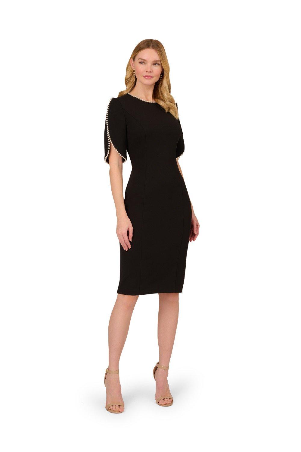 Dresses Knit Crepe Pearl Midi Dress Adrianna Papell