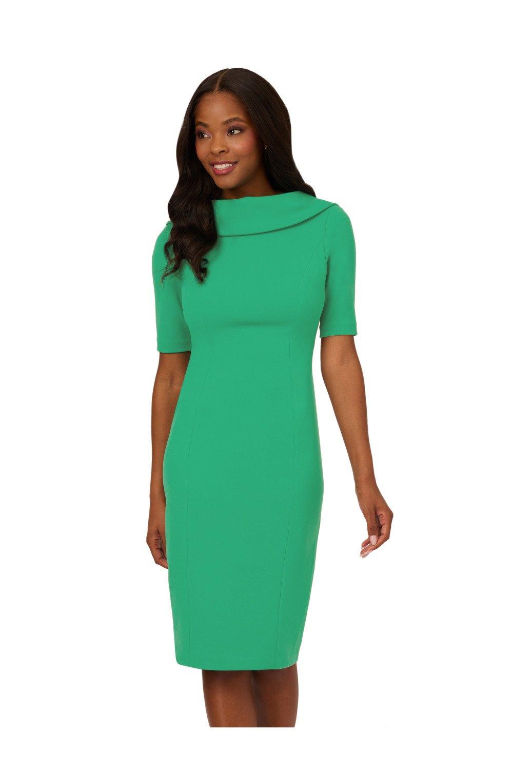 Dresses Roll Neck Sheath With V Back Adrianna Papell