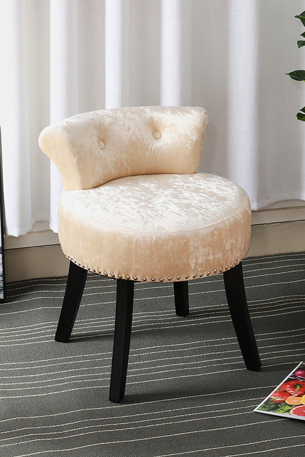 Cream velvet best sale dressing table chair