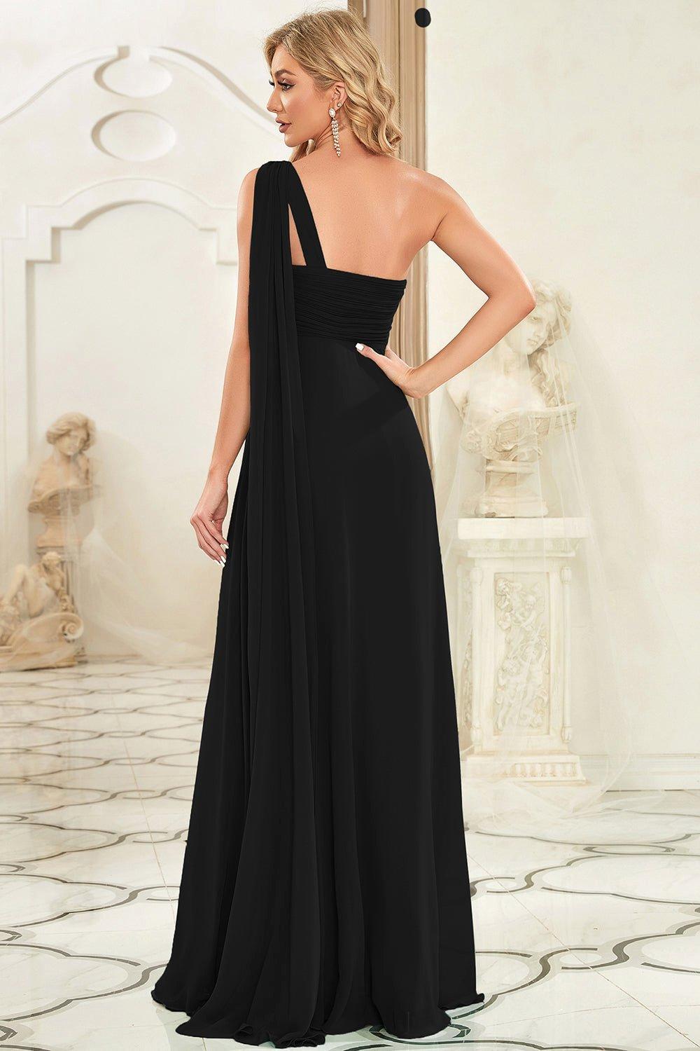 Dresses Fashion Long Chiffon One Shoulder Evening Dresses Ever