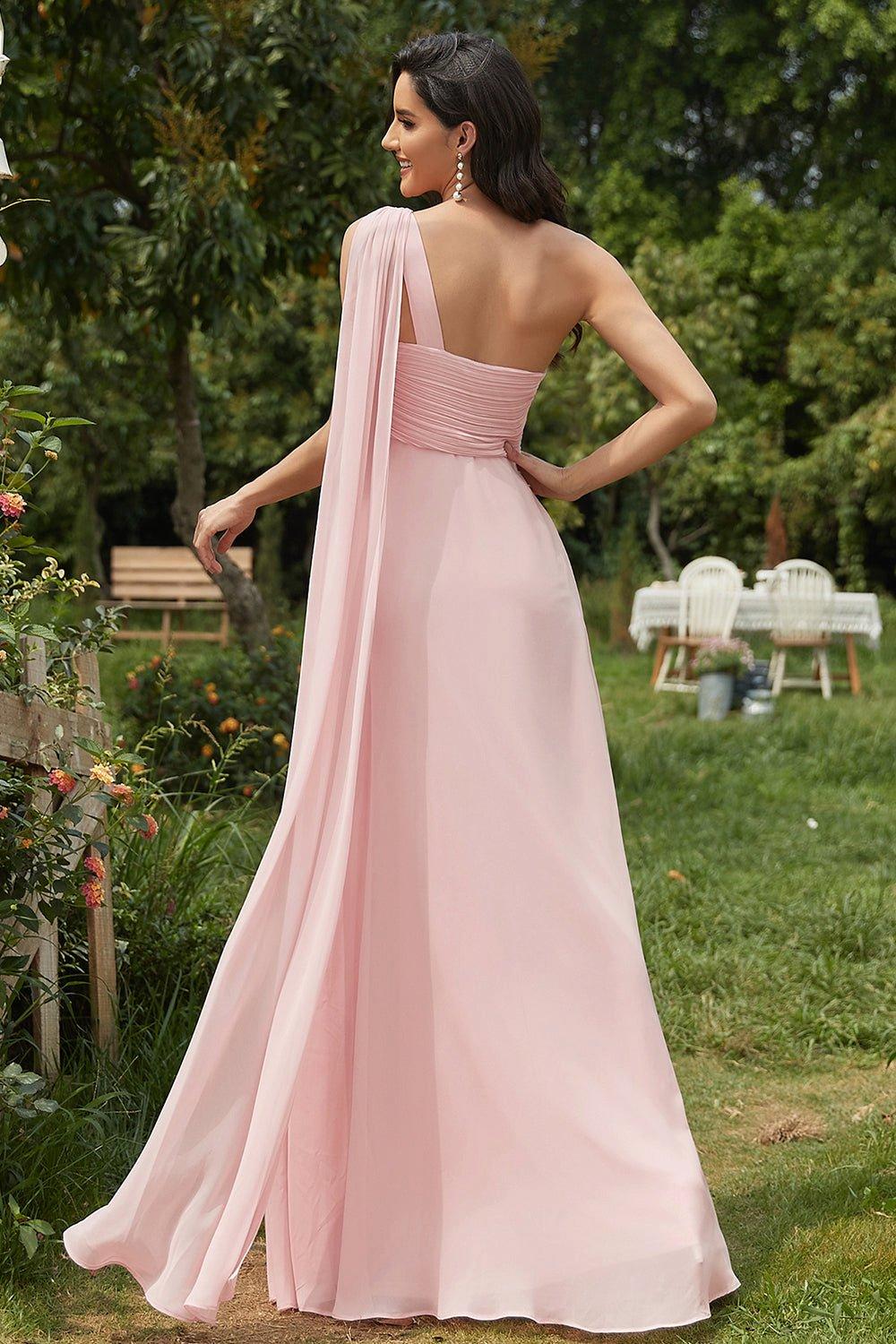 Dresses Fashion Long Chiffon One Shoulder Evening Dresses Ever