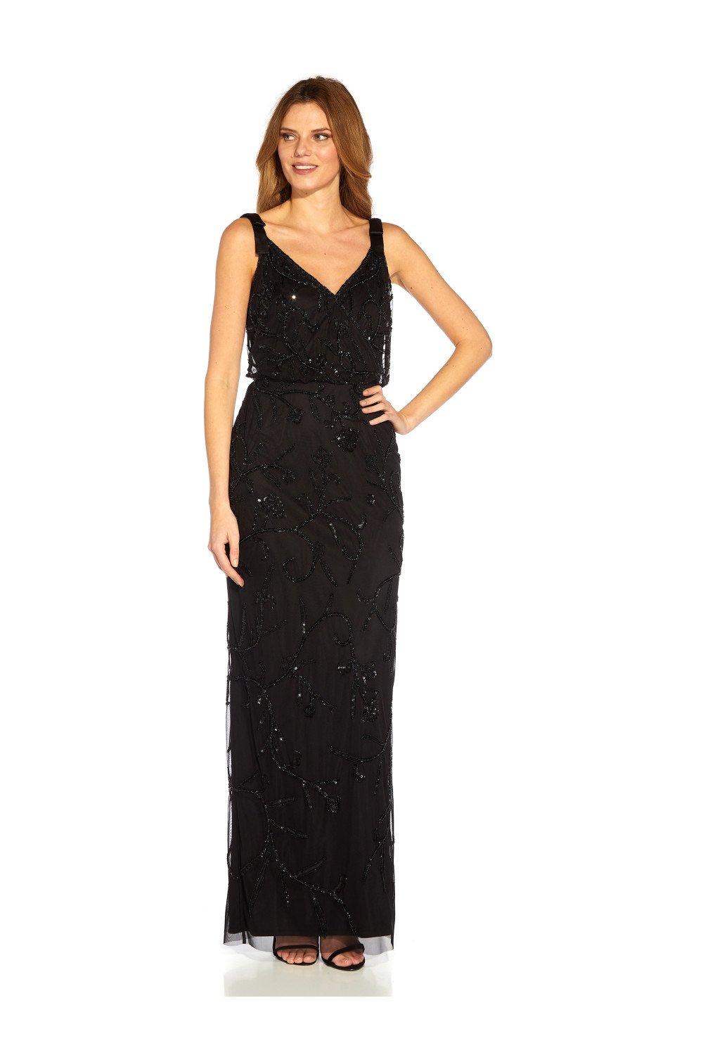 Dresses Beaded Surplice Gown Adrianna Papell