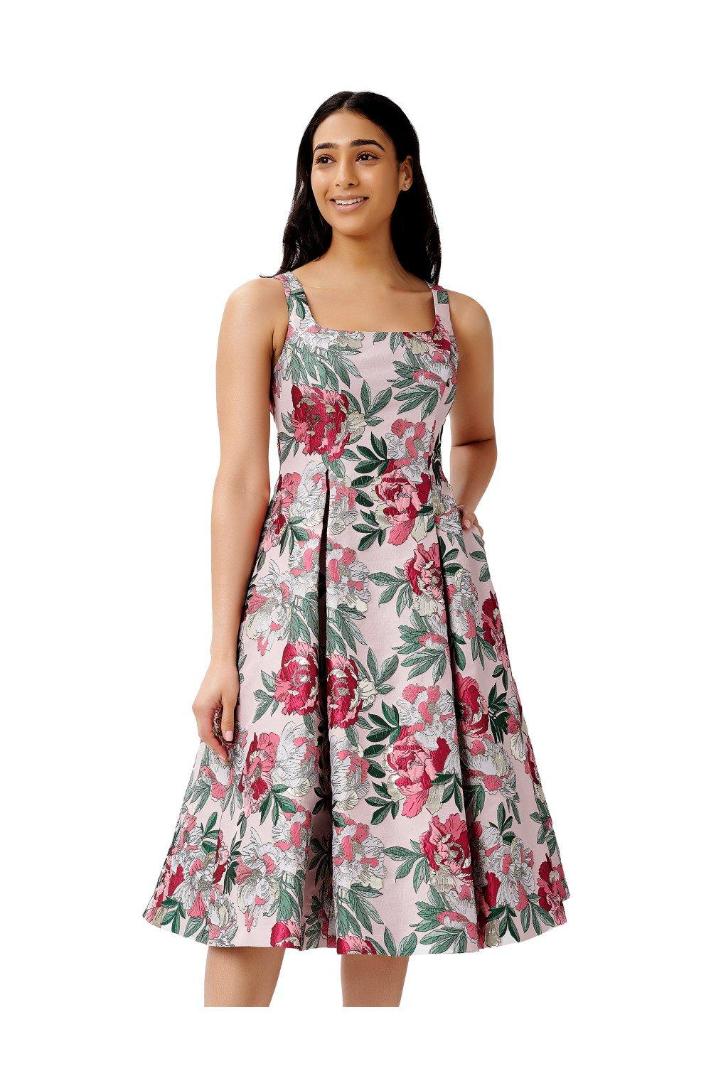 Dresses Floral Jacquard Fit And Flare Adrianna Papell