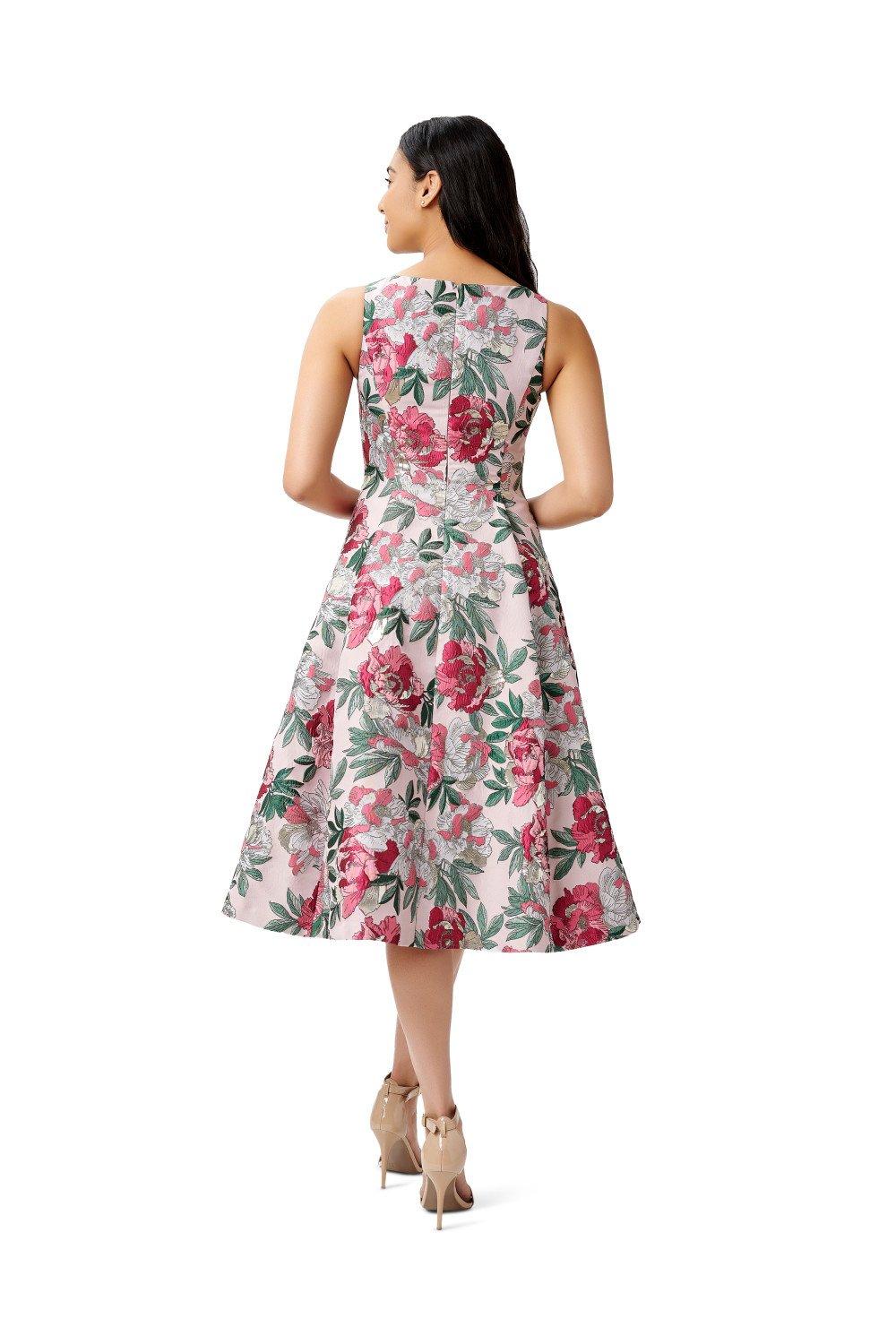 Dresses Floral Jacquard Fit And Flare Adrianna Papell